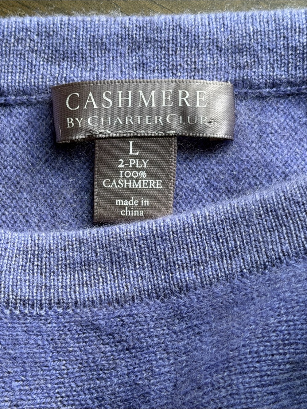 Charter Club 100% Cashmere Lavender Boat Neck Sweater Size L Soft Knit - Picture 7 of 9